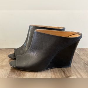 Nine West, Black, Leather Wedges, Size 9M